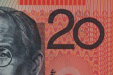 20 australian dollars high res closeup