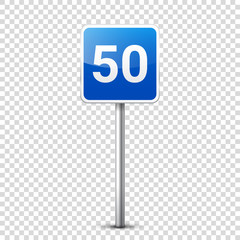 Road blue signs collection isolated on transparent background. Road traffic control.Lane usage.Stop and yield. Regulatory signs. Curves and turns.