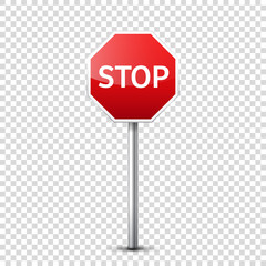Road red signs collection isolated on transparent background. Road traffic control.Lane usage.Stop and yield. Regulatory signs. Curves and turns. - obrazy, fototapety, plakaty