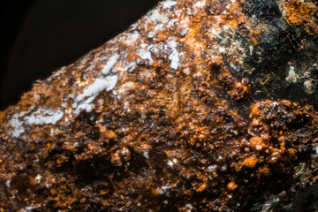 Metal with rust under the microscope