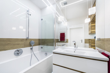 Modern luxury bathroom with bath