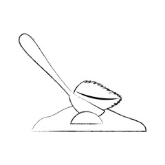 spoon with tea leaf product icon vector illustration design