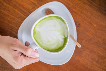 Green tea latte art 