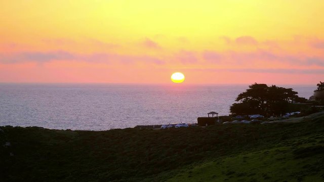 Wonderful sunset over the Pacific Ocean
