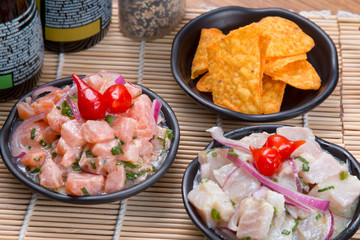 ceviche Tuna and salmon