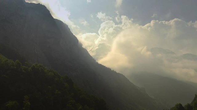 Time Lapse of Scenic Cliffs and Mountains in the Jungfrau Region in the Switzerland