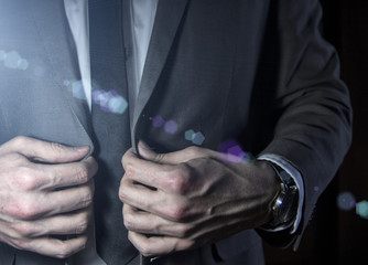 Man in a stylish business suit, closeup