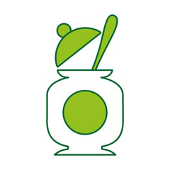 sugar pot with spoon vector illustration design