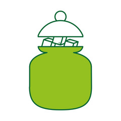 sugar pot with cubes vector illustration design