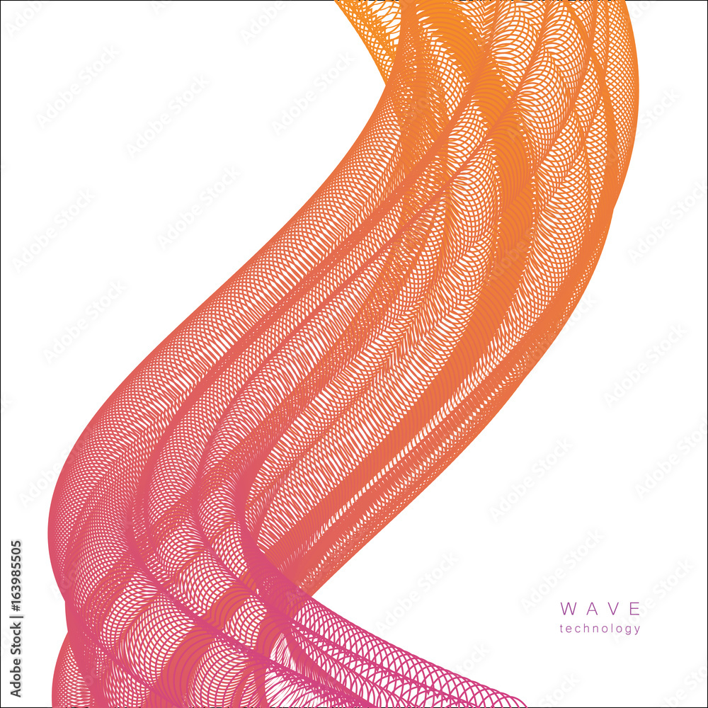 Aufkleber Abstract wave on simple white background with place for text