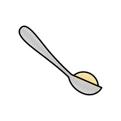 spoon with sugar powder vector illustration design