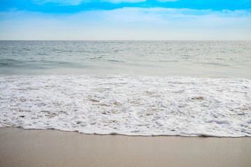 Beach sea sand and blue sky