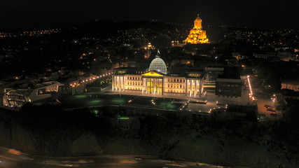 Trinity Church and Presidential Palace in Tbilisi