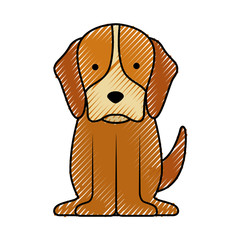 cute dog mascot icon vector illustration design