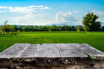 Table on lanscape beautiful view
