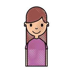 cute young girl avatar character vector illustration design