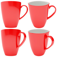 Empty red ceramic mug