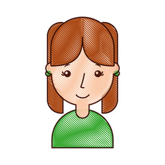cute young girl avatar character vector illustration design