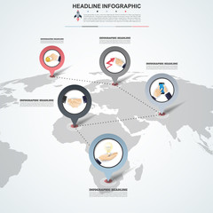 Abstract infographics number options template. Vector illustration. Can be used for workflow layout, diagram, business step options, banner, web design.