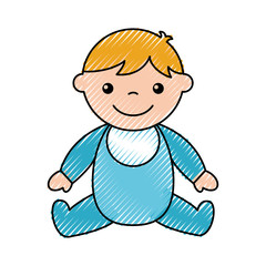 cute boy baby avatar character vector illustration design icon