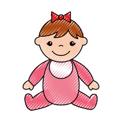 cute girl baby avatar character vector illustration design icon