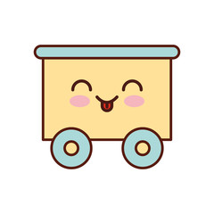 train wagon toy kawaii character vector illustration design