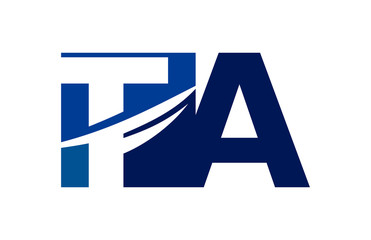 TA Negative Space Square Swoosh Letter Logo