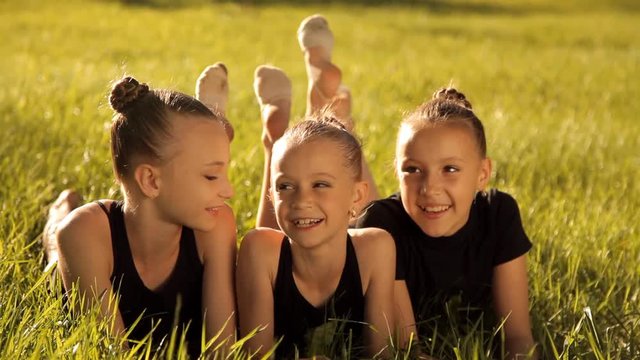 Artistic gymnasts enjoy nature