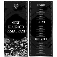 menu thai food restaurant template design hand drawing graphic.