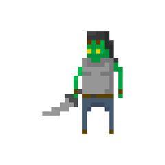 Obraz premium Pixel orc warrior for games and applications