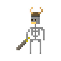 Pixel skeleton warrior for games and applications