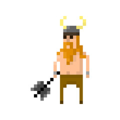Obraz premium Pixel barbarian for games and applications