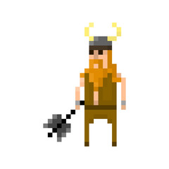 Obraz premium Pixel barbarian for games and applications