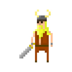 Obraz premium Pixel barbarian for games and applications