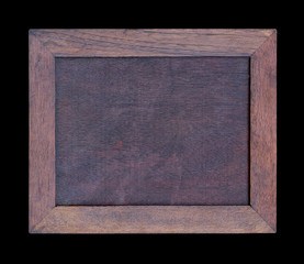 Old wood frame isolated on black