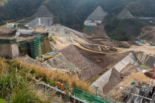 Construction site of dam