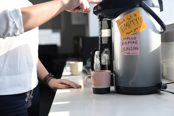 Fototapeta na wymiar Startup Business People Making Coffee During Office Break Time