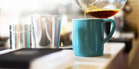 Apron Barista Coffee Cafe Cup Pouring Latte Concept