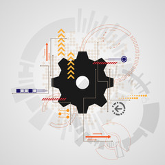 Vector abstract technology gear concept.