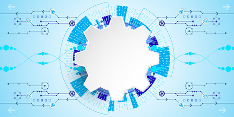 Obraz premium Vector abstract technology gear concept.