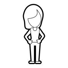 standing woman vector illustration
