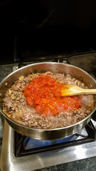 Preparing and italian meal