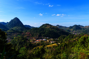 Village on Doi Ang Khang in Thailand.
