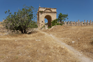 Fototapeta na wymiar Roman Ruins in Jerash Jordan 