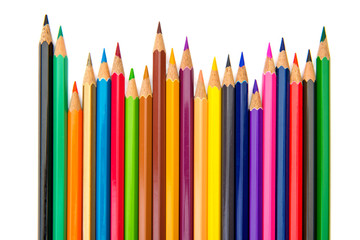 Color pencils isolated on a white background