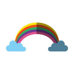 rainbow with clouds icon image