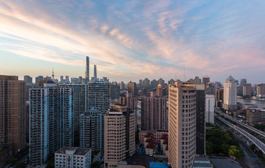 Fototapeta na wymiar city skyline with residential district in China.