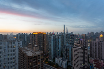 city skyline with residential district  in China.