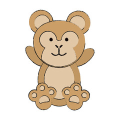 cute monkey or stuffed animal icon image