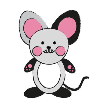 mouse or stuffed cute animal icon image